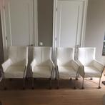 4 Montis Chaplin, crème, verrijdbaar onderstel, refurbished, Huis en Inrichting, Stoelen, Vier, Gerard van den Berg, Leer, Wit