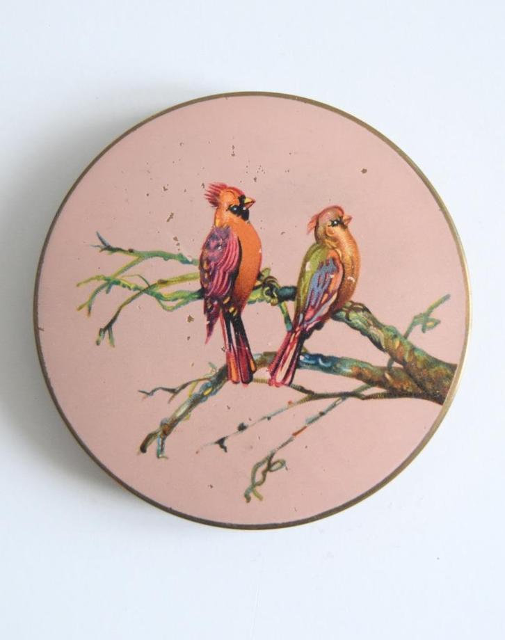 Stratton poederdoos met mooie vogel decoratie in prima staat, Antiek en Kunst, Curiosa en Brocante, Ophalen of Verzenden