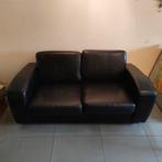 Zwarte lederen bank tweezit 174, Ophalen, Gebruikt, Klassiek, 150 tot 200 cm