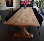 Eiken eettafel 270 x 100 cm., Huis en Inrichting, Ophalen, Gebruikt, 100 tot 150 cm, Eikenhout