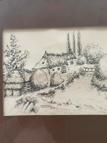 Tekening van een boerderij beschikbaar voor biedingen