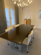 Eetkamertafel met stoelen, Ophalen, Gebruikt, Overige materialen, 100 tot 150 cm
