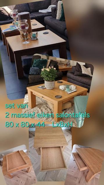 2 Massief Eiken Salontafels - Handgemaakt & Uniek! beschikbaar voor biedingen