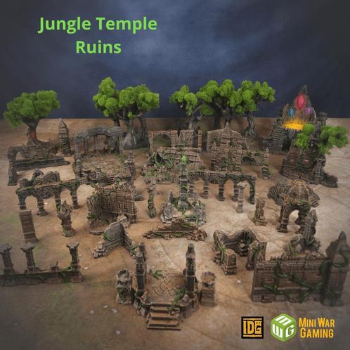 Jungle Temple Ruins tafel vol terrein van MiniWarGaming, Hobby en Vrije tijd, Wargaming, Zo goed als nieuw, Warhammer, Figuurtje(s)