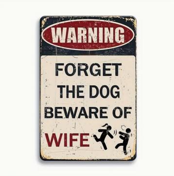 Wanddecoratiebord WARNING beschikbaar voor biedingen