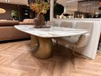 Eettafel 220 x110 cm model Castello met marmer blad, Huis en Inrichting, Ophalen, Overige materialen, 200 cm of meer, 50 tot 100 cm