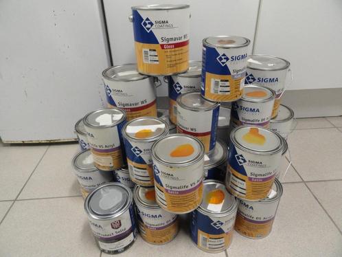 PARTIJ SIGMA BEITS WATERGEDRAGEN BLANK EN DIVERSE KLEUREN, Doe-het-zelf en Verbouw, Verf, Beits en Lak, Nieuw, Beits, Minder dan 5 liter