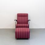 1x Leolux Scylla rood gestreept hoge rug + hocker, Ophalen of Verzenden, Zo goed als nieuw, Stof