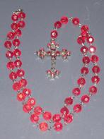 Rozenkrans Gebedsketting Rode Glazen Kralen 42 Cm, Ophalen