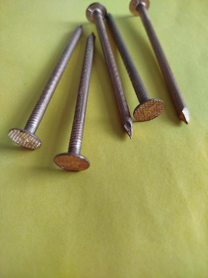 10 stuks Koperen nagels 5x 80 mm lang woonboot kotter, Watersport en Boten, Accessoires en Onderhoud, Nieuw, Ophalen of Verzenden