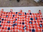 Retro Gordijnen - Oranje/Blauw Patroon, Ophalen of Verzenden