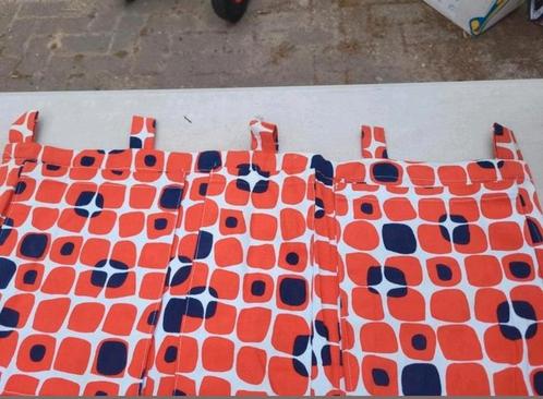 Retro Gordijnen - Oranje/Blauw Patroon, Verzamelen, Retro, Ophalen of Verzenden