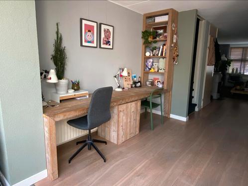 Compleet bureau + boekenkast + kastje van stoer steigerhout!, Huis en Inrichting, Bureaus, Zo goed als nieuw, Bureau, Ophalen