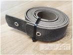 Set leren plankdragers zwart gevlamd