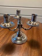 Verzilverde 3-Armige Kandelaar, Huis en Inrichting, Woonaccessoires | Kandelaars en Kaarsen, Overige kleuren, Ophalen of Verzenden