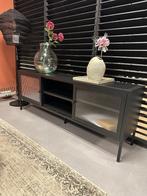 zwart tv meubel - metalen tv meubel - tv kast  160cm, Ophalen, 150 tot 200 cm, Nieuw, Glas