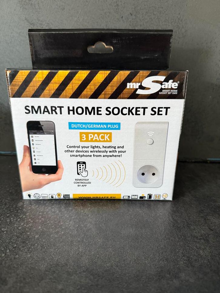 Mr Safe Smart Home Stopcontacten - 3 Stuks, Doe-het-zelf en Verbouw, Elektra en Kabels, Nieuw, Stopcontact, Ophalen of Verzenden