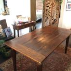 Koloniale hardhouten eettafel (Indonesië), Huis en Inrichting, Tafels | Eettafels, Ophalen, Gebruikt, 50 tot 100 cm, Vijf personen of meer