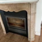 Antieke marmeren schouw, 125+ jaar oud, Huis en Inrichting, Ophalen, Gebruikt, Inzethaard, Houthaard