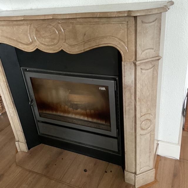 Antieke marmeren schouw, 125+ jaar oud, Huis en Inrichting, Haarden, Gebruikt, Houthaard, Ophalen