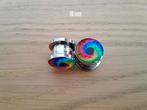 Nieuwe pluggen. Staal. Kleuren oog. Oog van de storm. 5 mm., Ophalen of Verzenden, Zo goed als nieuw, Staal, Oor- of Traguspiercing
