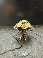 Zilveren miniatuur boeket met rozen, Ophalen of Verzenden