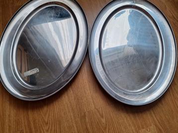 2 RVS 18/10 Ovalen Schalen - Horecakwaliteit - Nieuw beschikbaar voor biedingen