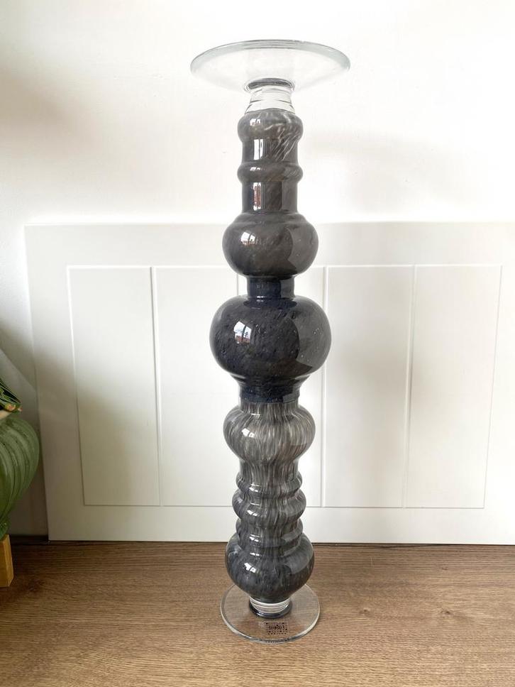 Elegante Kaarsen Standaard fidro glas, Huis en Inrichting, Woonaccessoires | Vazen, Zo goed als nieuw, Zwart, 75 cm of meer, Glas