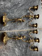 Set van 2 kitsche kandaars, engel 3 kaarsen, Antiek en Kunst, Antiek | Kandelaars, Ophalen of Verzenden