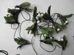 oude kerstverlichting hulstblaadjes met witte lampjes, Ophalen of Verzenden, Gebruikt