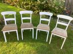 Brocante stoelen, Huis en Inrichting, Ophalen, Gebruikt, Wit, Vier