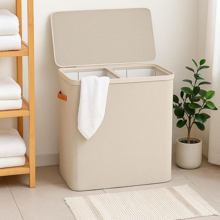 Wasmand 170L Inhoud - Beige - 56x40x75, Huis en Inrichting, Badkamer | Badtextiel en Accessoires, Nieuw, Overige typen, Beige