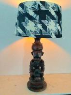 Vintage Tribal Tafellamp 52 cm, Ophalen of Verzenden, Gebruikt, Hout, 50 tot 75 cm