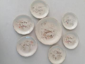 fifties petit four set - frans met dames afbeeldingen izgst beschikbaar voor biedingen