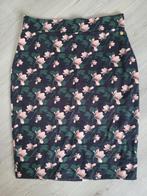 Leuk travelstof rokje L - Orchideeënprint, Zwart, Maat 42/44 (L), Ophalen of Verzenden, Knielengte