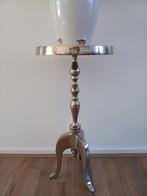 Zilverkleurige 3poot Bijzettafel, 45 tot 60 cm, Minder dan 55 cm, Rond, Ophalen of Verzenden
