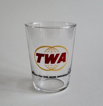 Vintage drinkglas TWA logo beschikbaar voor biedingen