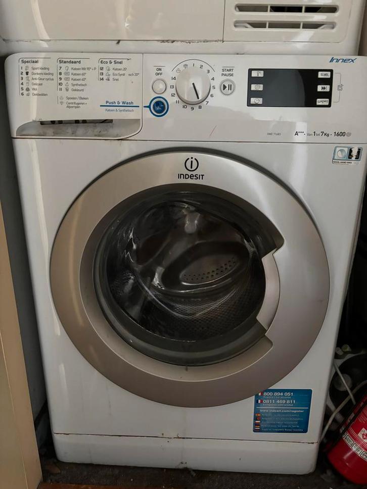 Indesit Wasmachine, Witgoed en Apparatuur, Wasmachines, Gebruikt, Voorlader, 6 tot 8 kg, 85 tot 90 cm, 1600 toeren of meer, Energieklasse A of zuiniger