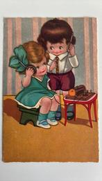 Kinderen aan de telefoon.1928.Stempel de Ruijter,horlogemake, Verzamelen, Ophalen of Verzenden, 1920 tot 1940, Kinderen