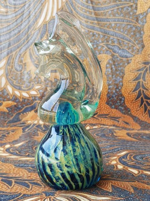 Zeepaardje mooie oude Mdina presse-papier uit Malta 16,5 cm., Antiek en Kunst, Antiek | Glas en Kristal, Ophalen of Verzenden