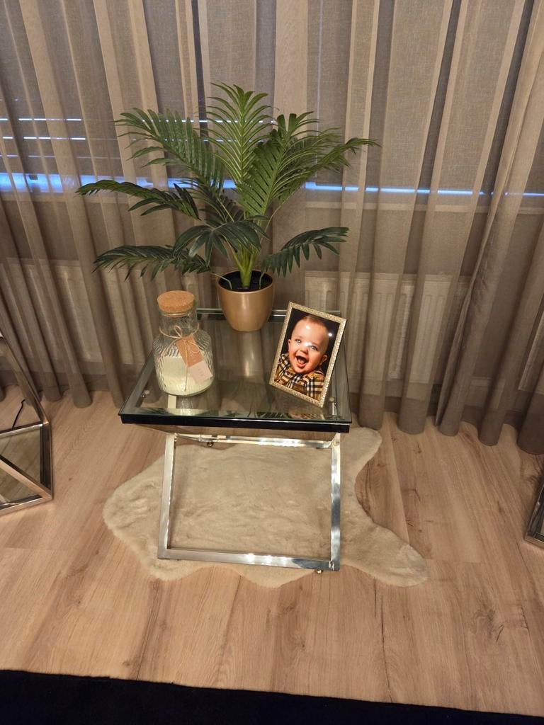 Bijzet tafel, Huis en Inrichting, Tafels | Bijzettafels, Zo goed als nieuw, Rond, 45 tot 60 cm, Minder dan 55 cm, Ophalen