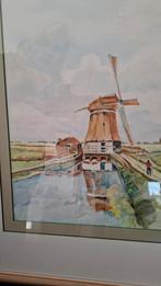 Aquarel Molen Noordervaart/Schermer - Ingelijst, Antiek en Kunst, Ophalen of Verzenden