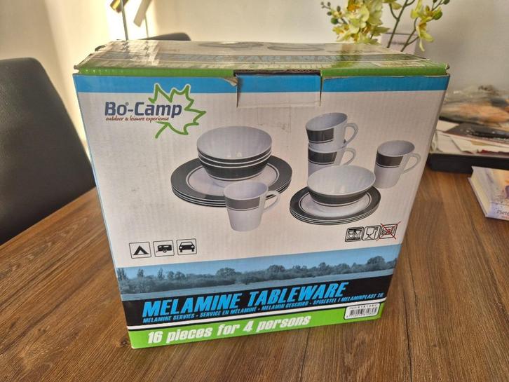 Bo-Camp Melamine Serviesset 16 delig, Caravans en Kamperen, Kampeeraccessoires, Zo goed als nieuw, Ophalen