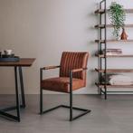 Armstoel industrieel stoer bruin groen cognac antraciet, Nieuw, Vijf, Zes of meer stoelen, Ophalen of Verzenden, Bruin