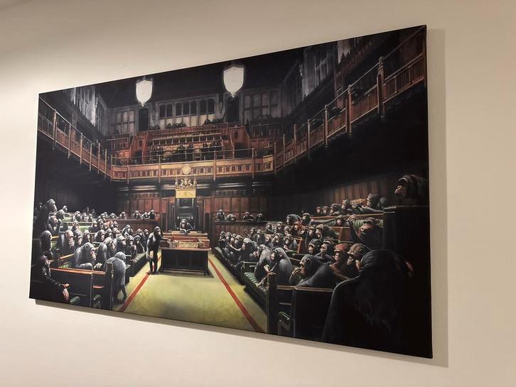 Banksy - Devolved Parliament Print 140x80, Antiek en Kunst, Kunst | Schilderijen | Klassiek, Ophalen