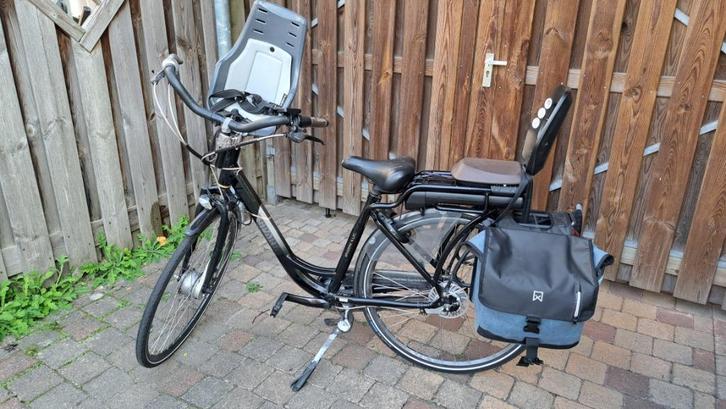Sparta mama/oma elektrische fiets met tas en kinderstoelen, Fietsen en Brommers, Elektrische fietsen, Gebruikt, Sparta, 51 tot 55 cm