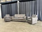 Suède zithoek – 2 fauteuils + 2,5-zits bank, modern design, Ophalen of Verzenden, Zo goed als nieuw, 75 tot 100 cm, Vierpersoons of meer