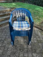 4 Jardin stapelbare tuinstoelen blauw, Tuin en Terras, Ophalen, Gebruikt, Kunststof, Stapelbaar