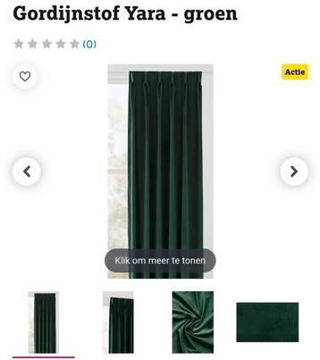 Nieuwe groene maatwerk gordijnen Leen Bakker 275 hoog beschikbaar voor biedingen