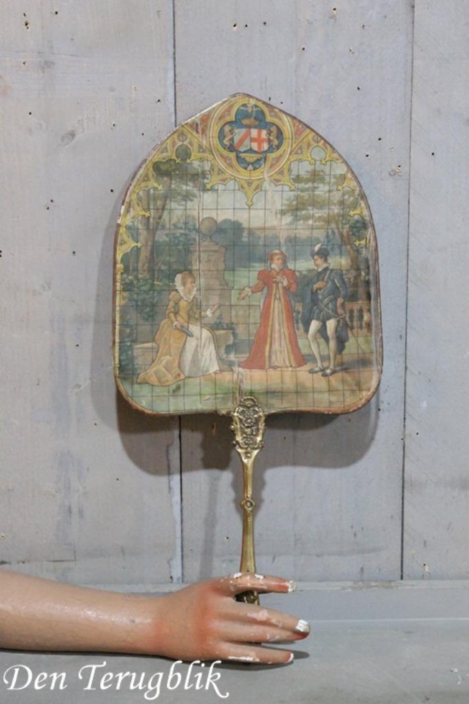 Antieke zijde handwaaier, Antiek en Kunst, Curiosa en Brocante, Ophalen of Verzenden